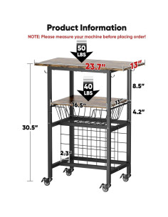 Carro de Prensa Térmica Móvil Ardier con Canasta y Ganchos 2