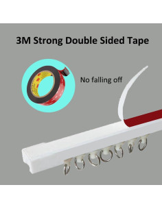 Riel Adhesivo para Cortinas FSLGEFUL 121.92 cm Sin Perforaciones 2