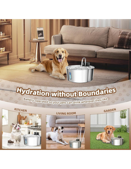 Fuente de Agua Inalámbrica para Perros Grandes CITIZILI 7L
