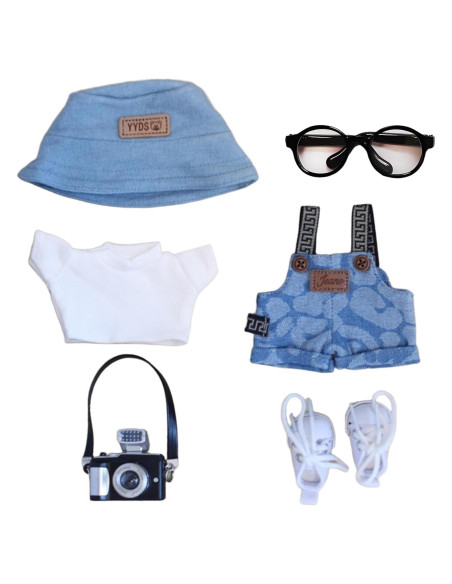 Conjunto de Ropa para Muñecas 17cm PreppyLuxe Denim 6 Piezas Conjunto de Ropa para Muñecas 17cm PreppyLuxe Denim 6 Piezas
