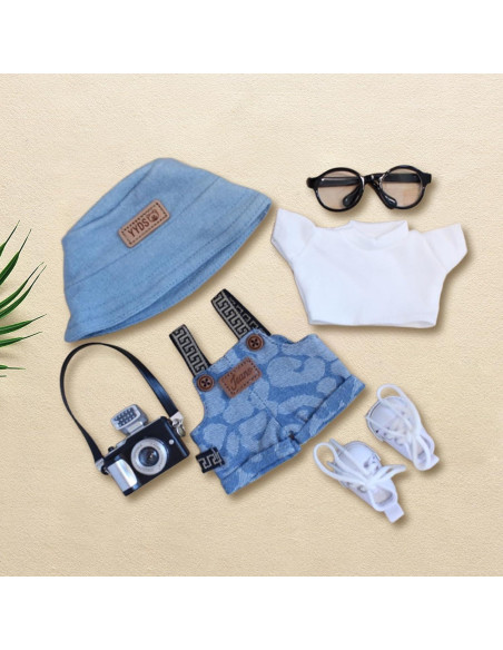Conjunto de Ropa para Muñecas 17cm PreppyLuxe Denim 6 Piezas Conjunto de Ropa para Muñecas 17cm PreppyLuxe Denim 6 Piezas
