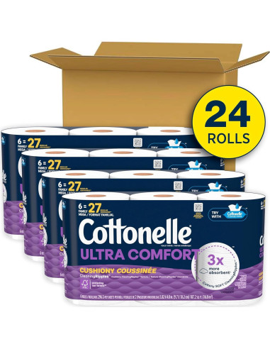 Papel Higiénico Cottonelle Ultra Comfort 24 Mega Rollos 2 Capas