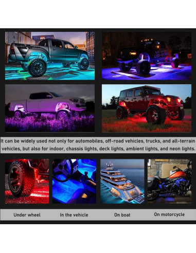 Kit de Luces LED RGB Sylvil 10 Pods para Coche Impermeable