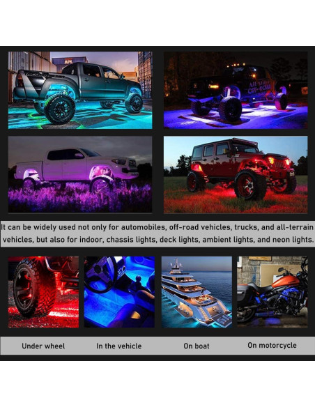 Kit de Luces LED RGB Sylvil 10 Pods para Coche Impermeable