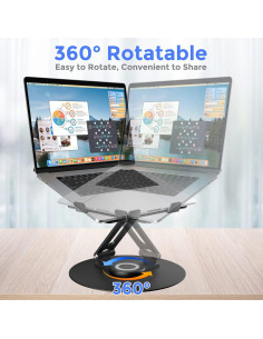 Soporte Giratorio para Laptop Epherie Ajustable 360 Negro 2