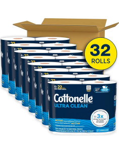 Papel Higiénico Cottonelle Ultra Clean 32 Mega Rollos 353 Hojas 2