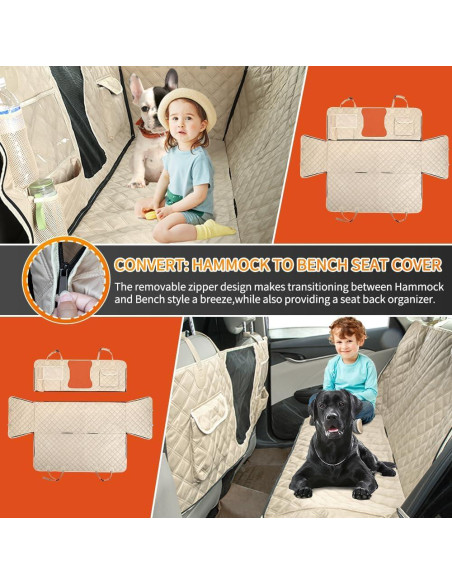 Funda de Asiento para Perros Bark Lover 5 en 1 Beige 132x147cm