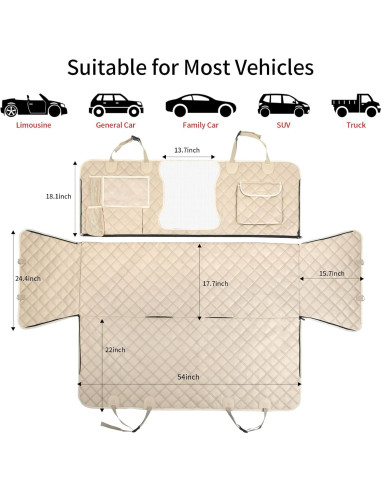 Funda de Asiento para Perros Bark Lover 5 en 1 Beige 132x147cm