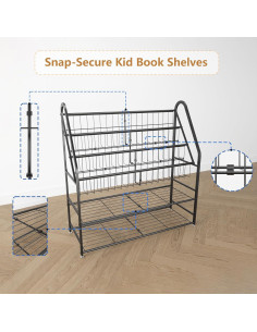 Estantería de Libros Infantil LUWESDE 5 Niveles Metal Negro 2