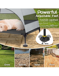 Cama Elevada para Perros CJYMMFAN con Dosel Impermeable 106.68x76.2cm 2
