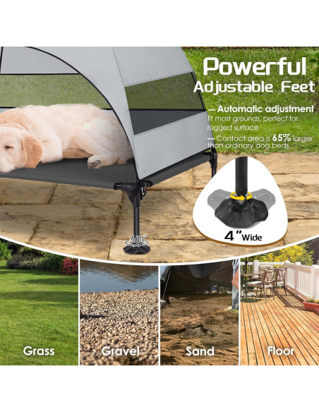 Cama Elevada para Perros CJYMMFAN con Dosel Impermeable 106.68x76.2cm