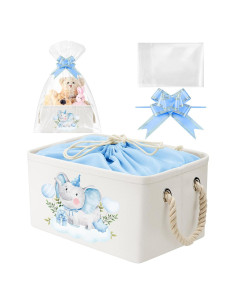 Cesta de Almacenamiento Pickmesh Elefante Azul 33x23x18 cm