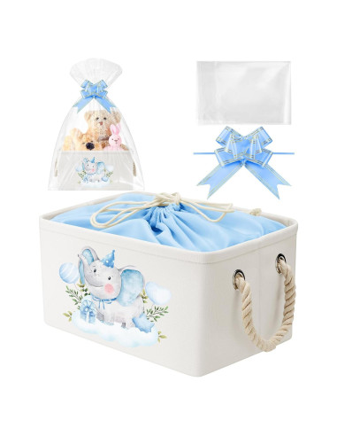 Cesta de Almacenamiento Pickmesh Elefante Azul 33x23x18 cm