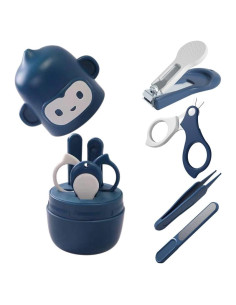 Kit de Uñas para Bebés Socub 4 en 1, Cortauñas y Lima Azul