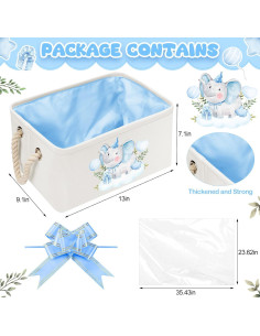 Cesta de Almacenamiento Pickmesh Elefante Azul 33x23x18 cm 2