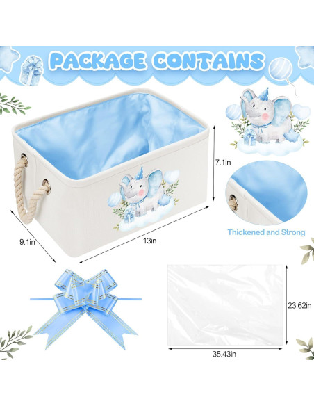 Cesta de Almacenamiento Pickmesh Elefante Azul 33x23x18 cm