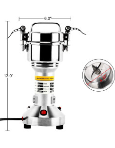 Molino de Granos Eléctrico Homend 150g 850W Acero Inoxidable 2