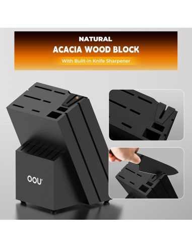 Juego de Cuchillos de Cocina OOU - 15 Piezas Acero Inoxidable