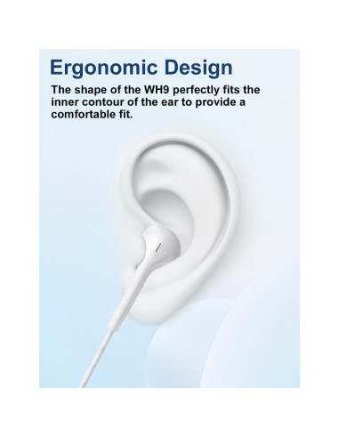 Auriculares con Cable MAS CARNEY WH9 con Micrófono 3.5mm