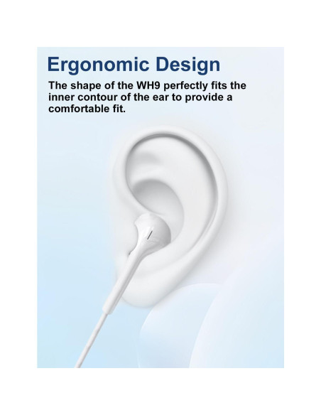 Auriculares con Cable MAS CARNEY WH9 con Micrófono 3.5mm