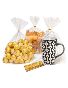 Bolsas de Celofán Transparentes QOIUSO 100 Pcs 25x36 cm