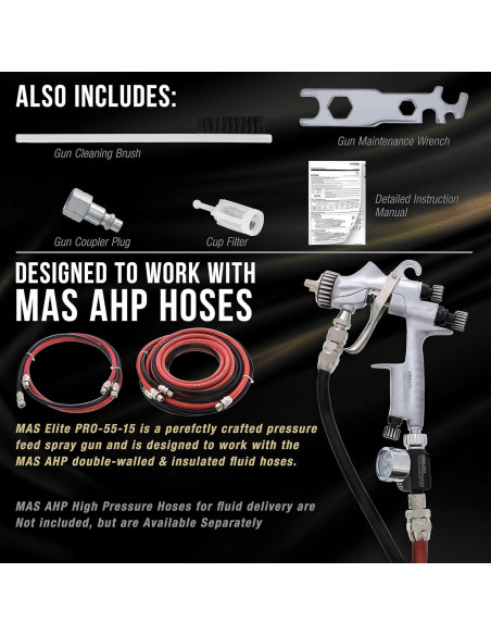 Pistola de Pulverización Master Airbrush PRO-55 1.5mm HVLP