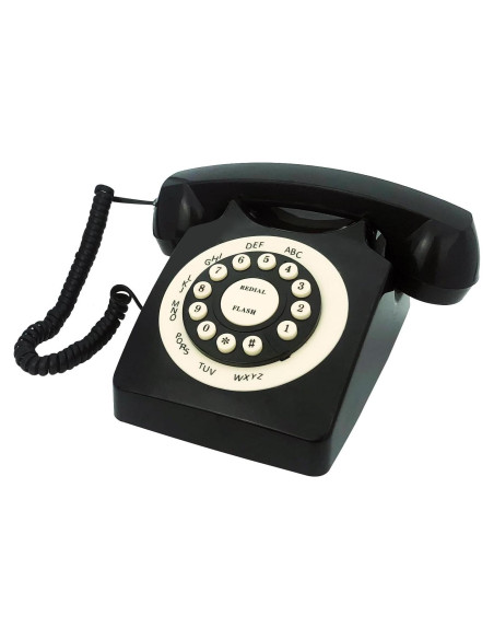 Teléfono de Línea Fija Retro TelPal WX-3123 Negro