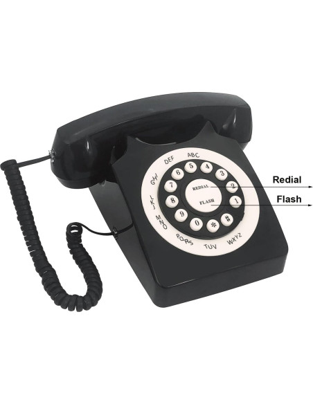 Teléfono de Línea Fija Retro TelPal WX-3123 Negro