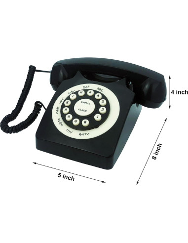 Teléfono de Línea Fija Retro TelPal WX-3123 Negro