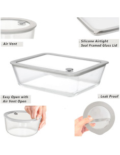 Contenedores de Comida de Vidrio EcoEvo 2.6L Herméticos 2