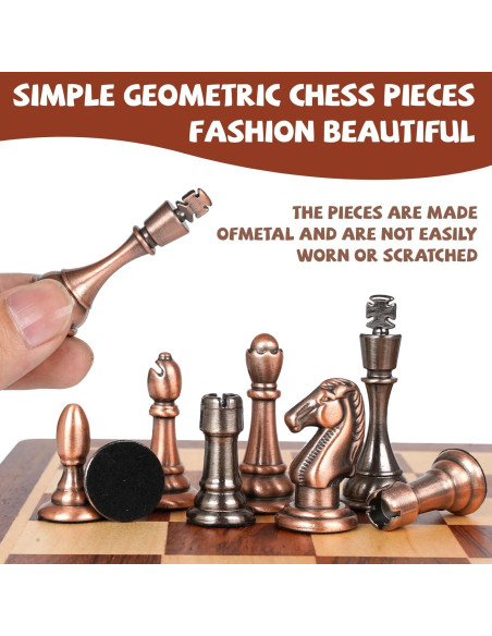 Juego de Ajedrez de Madera Plegable Kvintes 30 cm con Piezas de Metal Juego de Ajedrez de Madera Plegable Kvintes 30 cm con Piezas de Metal