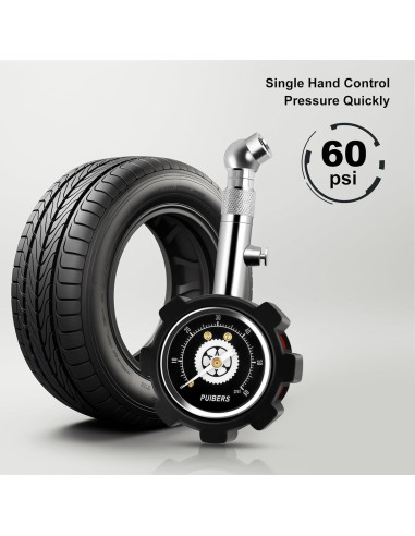 Manómetro de Neumáticos PUIBERS 60 PSI con Dial Brillante