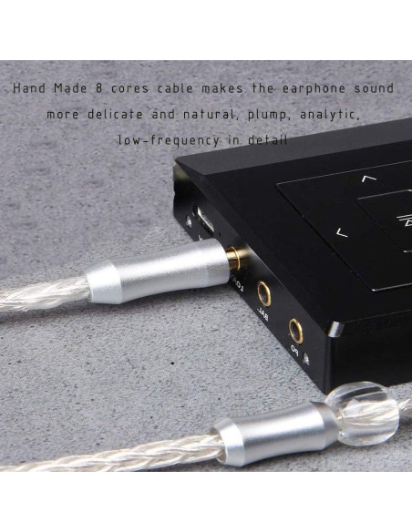 Cable de Auriculares FEDAI 2 Pines 2.5mm Baño de Plata 1.2m