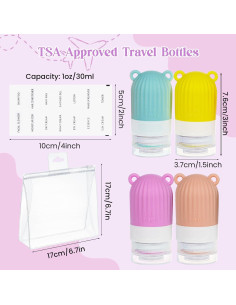 Botellas de Silicona RONRONS 30ml 4 Pack Viaje a Prueba de Fugas 2