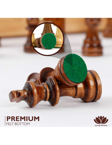 Set de Ajedrez de Madera Blessings Decor 10.16 cm Rey Marrón y Blanco