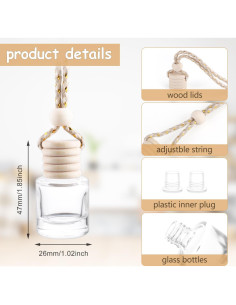 50 Botellas de Vidrio para Aromaterapia Automóvil - WS1561Y50 2