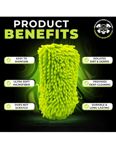 Guante de Lavado de Auto Microfibra NRS Industries Verde