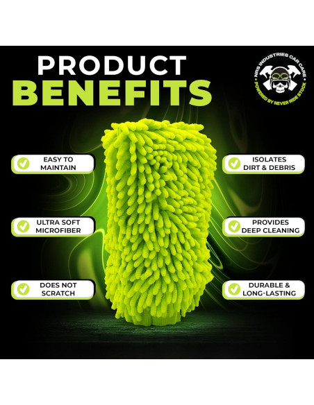 Guante de Lavado de Auto Microfibra NRS Industries Verde