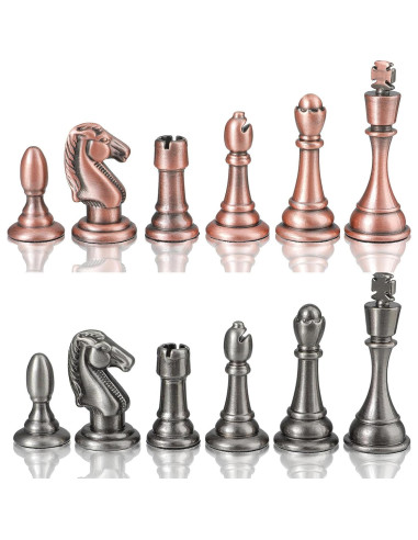 Juego de Ajedrez de Madera Plegable Kvintes 30 cm con Piezas de Metal