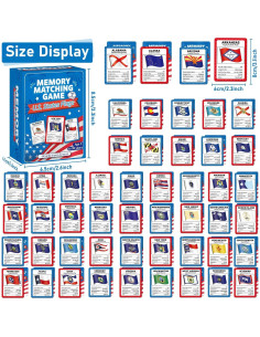 Juego de Memoria Banderas EE. UU. Gisgfim 100 Tarjetas 2