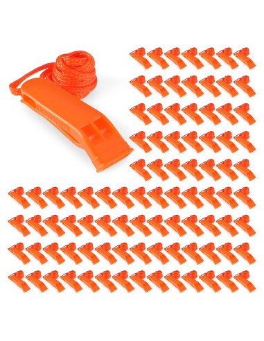 100 Silbatos de Emergencia Sotiff Naranjas para Supervivencia