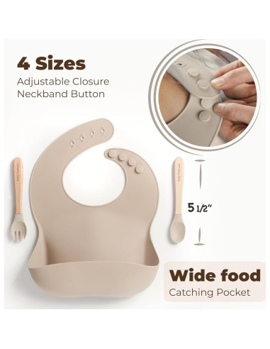 Set de Alimentación de Silicona 6 en 1 Baby Pastuzzo Beige