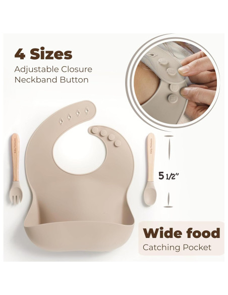Set de Alimentación de Silicona 6 en 1 Baby Pastuzzo Beige