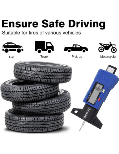 Medidor Digital de Profundidad de Banda de Rodadura SAFELIFE