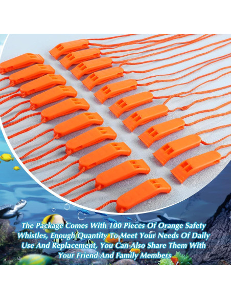 100 Silbatos de Emergencia Sotiff Naranjas para Supervivencia