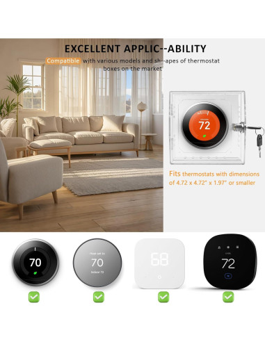 Caja de bloqueo para termostato PILISPARK con llave 12x12x5 cm