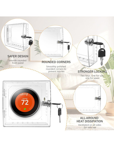 Caja de bloqueo para termostato PILISPARK con llave 12x12x5 cm