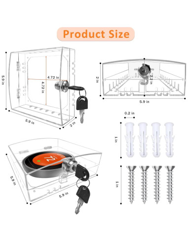 Caja de bloqueo para termostato PILISPARK con llave 12x12x5 cm