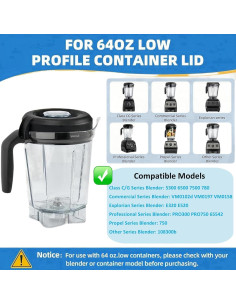 Tapa de Reemplazo para Vitamix 64 oz Perfil Bajo - Alinwirsy 2