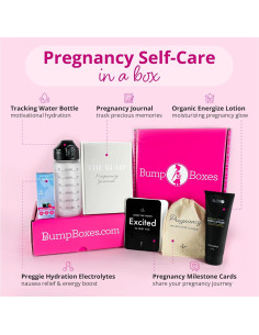 Cajas Bump Regalo Primer Trimestre Embarazo con Botella y Diario 2